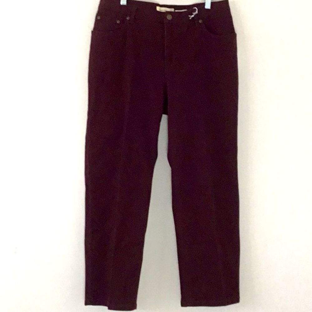 Jones NY 5 Pocket Stretch Cotton Pants, Straight Leg Mid-Rise Plus Size Petite